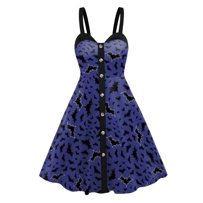 Хэллоуин юбка женское платье новое скелет паутина цифровая печать сарафан жилет платье женское