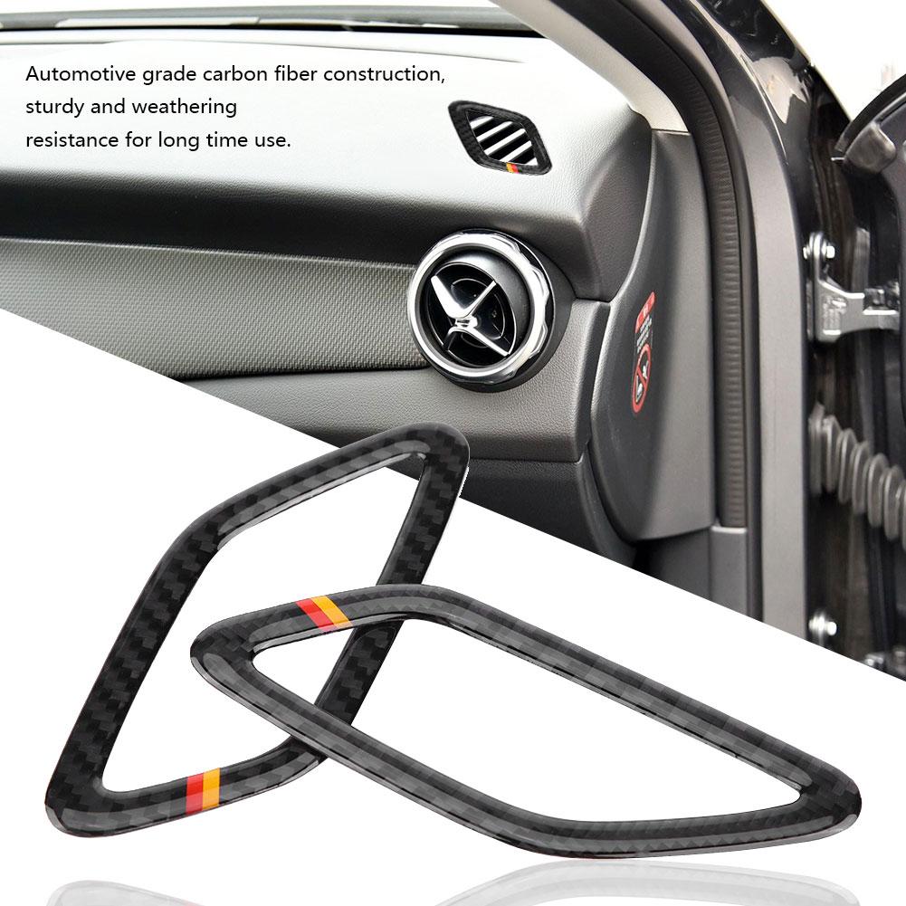 2Pcs Carbon   Dashboard Outlet Cover for   A Class CLA GLA W169 W117    