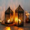1pc Middle East Arab Metal Vintage Wind Lights Lantern Candle Holder Table Top Home Décor Accessories, No Candle