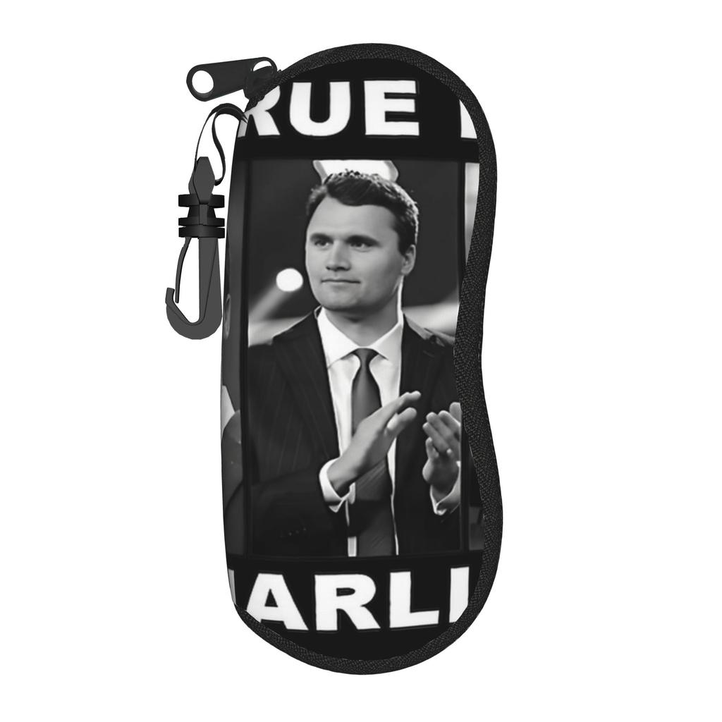 Charlie Kirk Glasses Case Cover Zipper Sunglasses Pouch Men Women Daily Glasses Box Vintage Eyewear Organizer