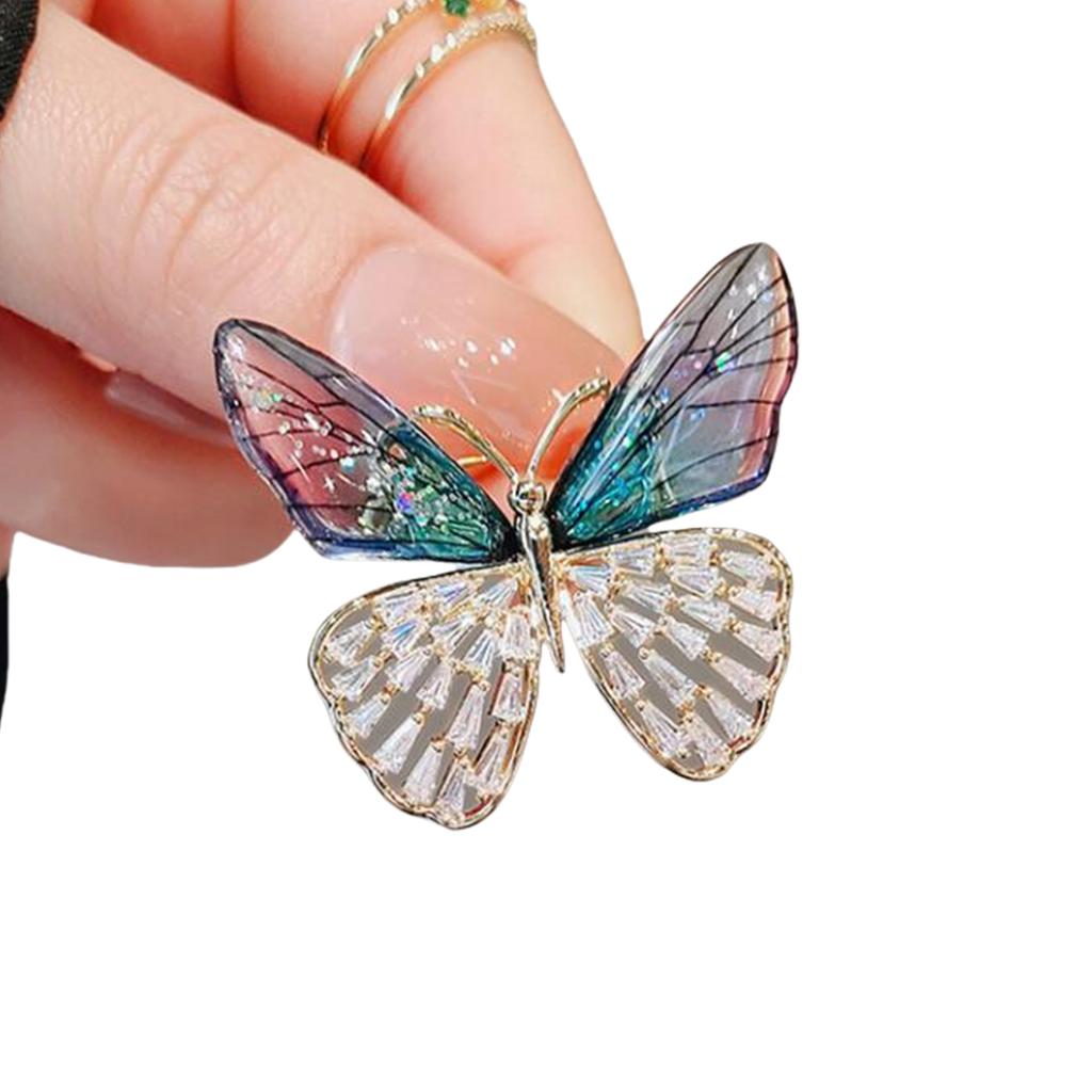Sparkling Rhinestone Butterfly Brooch Sophisticated Butterfly Brooch Lapel Pin Jewelry for Gifting and Personal Style
