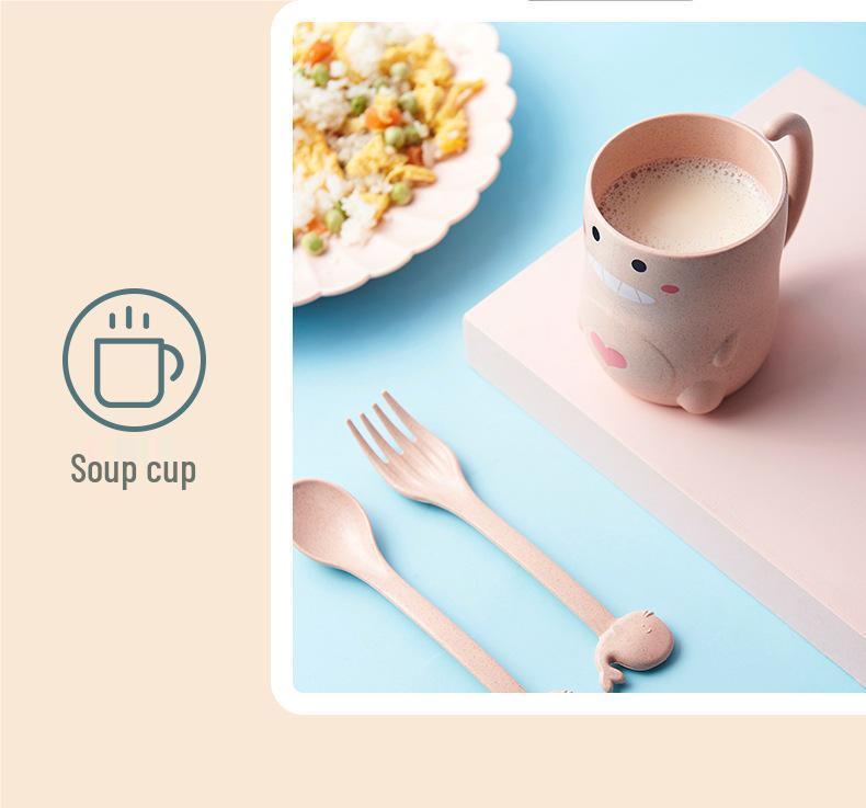 Dinosaur-Themed Children's Dinnerware Set: Divided Plate, Bowl, and Cutlery for Boys Aged 4-6