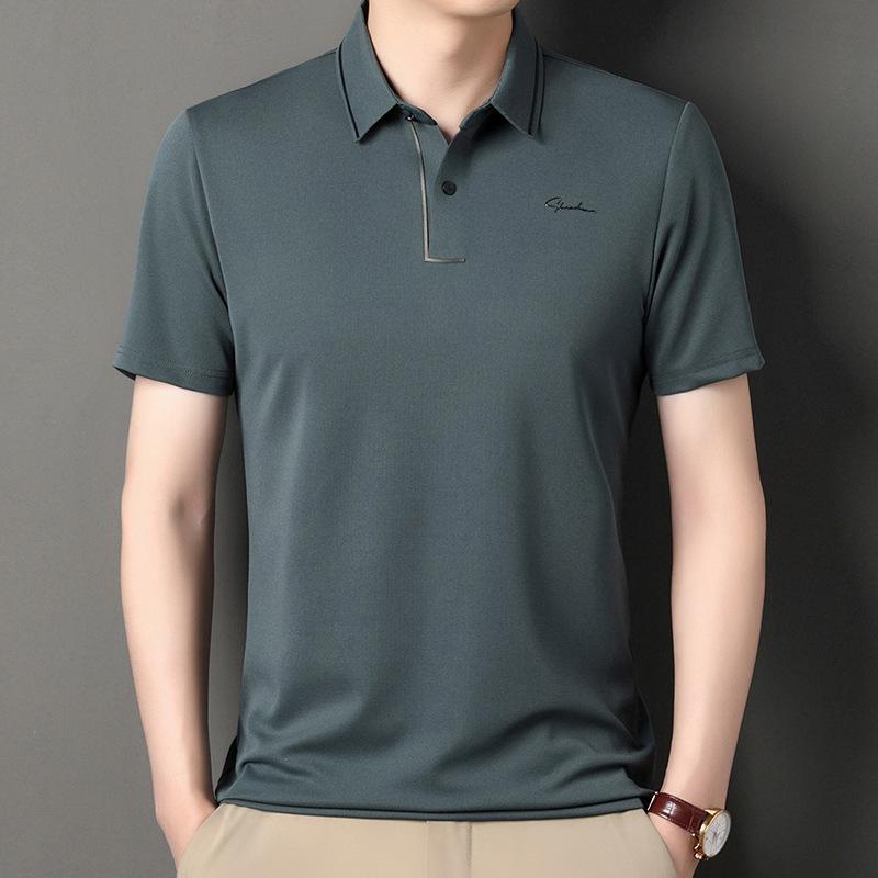 Мужская футболка-поло с отложным воротником премиум-класса на весну и лето, мужская футболка с коротким рукавом, повседневная мужская одежда