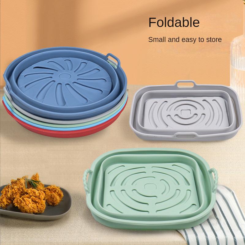 Складной силиконовый противень для фритюрницы Противень для выпечки для микроволновой печи Многоразовый коврик для жареной курицы Подставка для кастрюли для барбекю Противень для выпечки