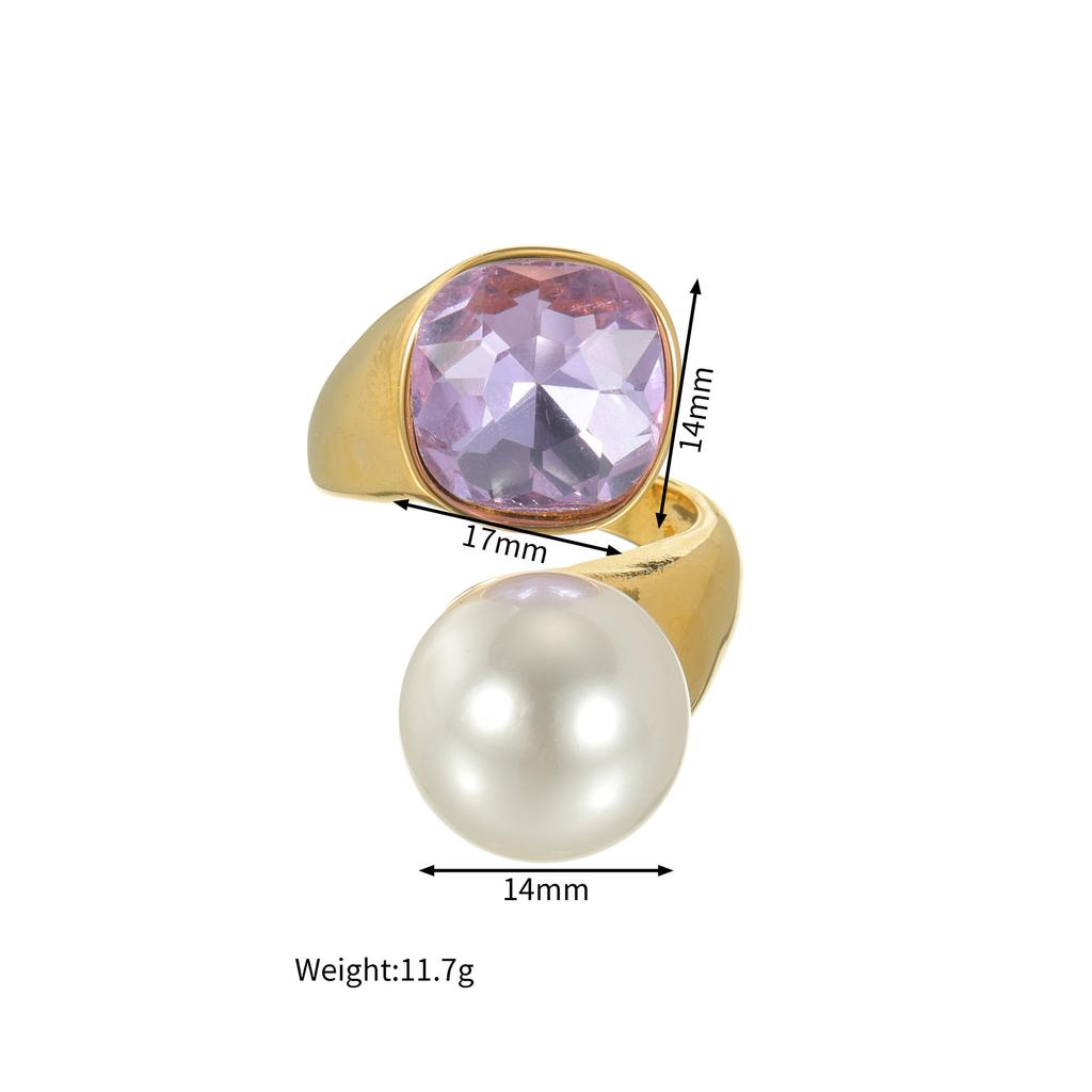 Atoztide Fashion Shiny Zircon Flower Rings For Women Stainless Steel Multiple Styles Shiny Stone Adjustable Ring Jewelry Gift