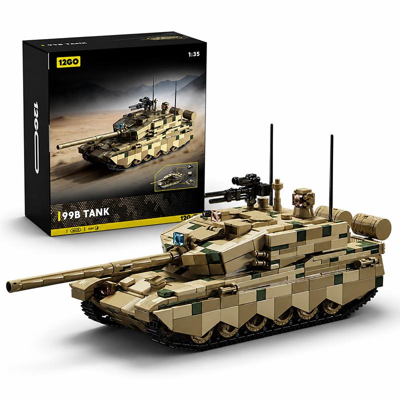 1:35 99B Модель Военного Танка MOC Строительные Блоки Наборы Кирпичей Армейский Солдат Игрушки для Самостоятельной Сборки Коллекционный Набор Праздничные Подарки Декор