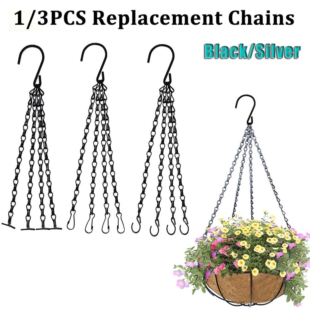 Pendant Black/Silver Flower Pot 4 Strand Replacement Chains Hanging Chain Replacement Plant Hangers