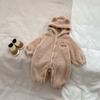 Cartoon Baby Romper Cute Dinosaur Bear Girls Onesie Cotton Hooded Long Sleeve Boys Bodysuit Autumn Winter Newborn Clothes