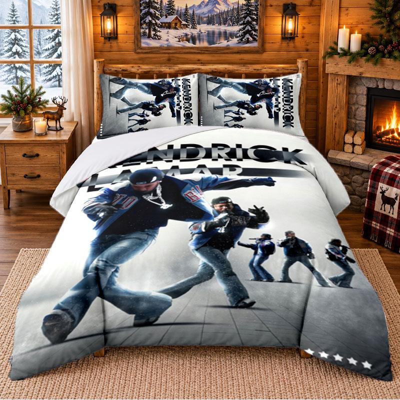 Kendrick Lamar Pattern Bedding 3Pcs Set Bed Sheet And Pillowcases For Indoor Bedroom