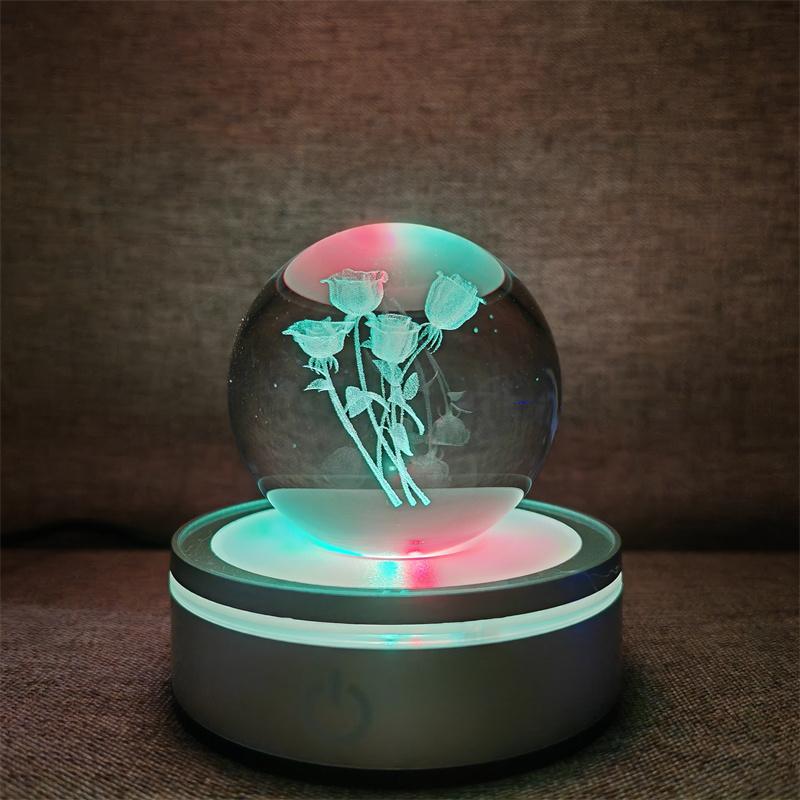 Солнечная система 3d хрустальный шар Хрустальный глобус Лазерная резка Хрустальный шар с шаровой подставкой Декоративные сферы планет Галактика Подарок на день рождения Украшения