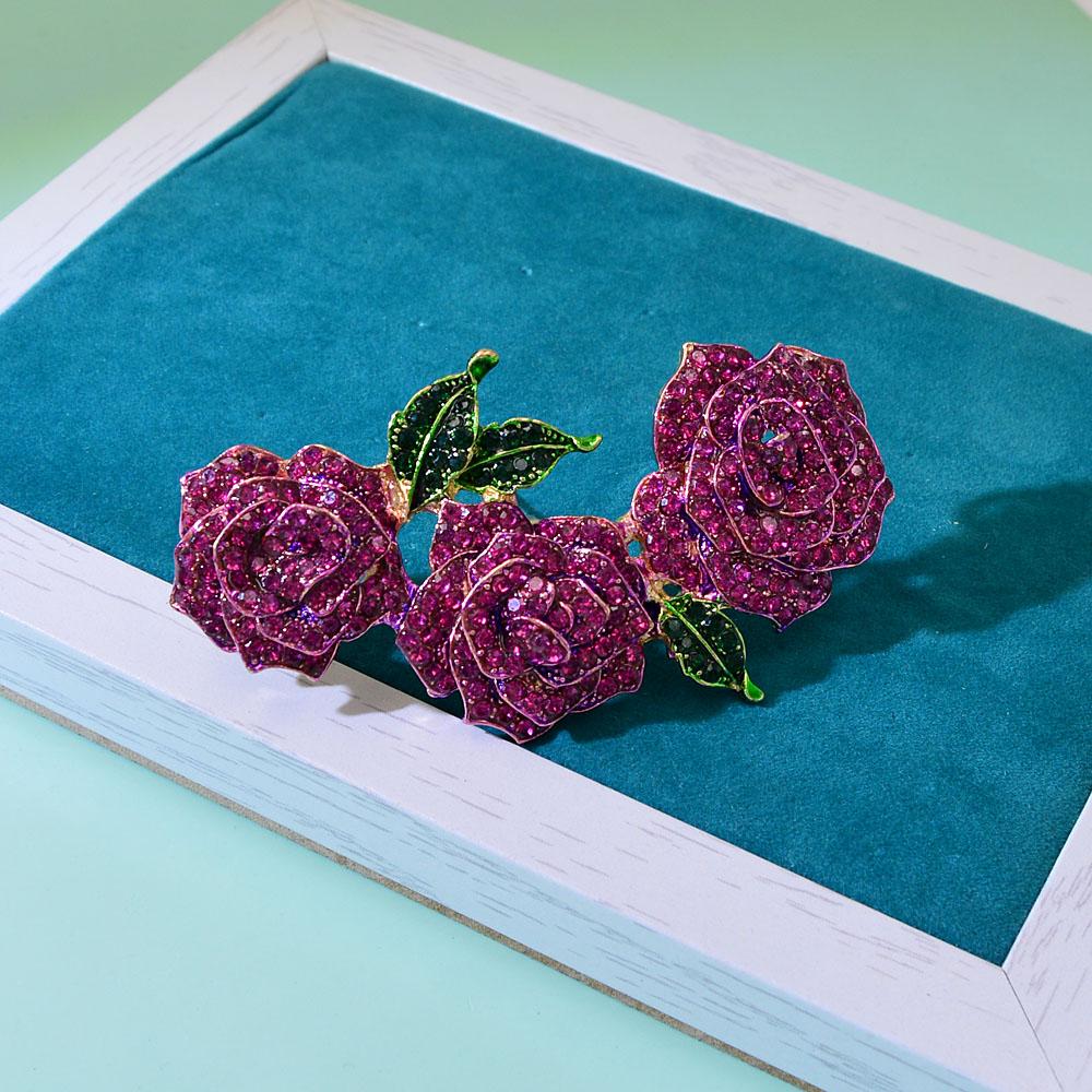 Rhinestone Large Flower Brooches For Women Vintage Fashion Winter Pin 3 Colors Available Good Birthday Gifts