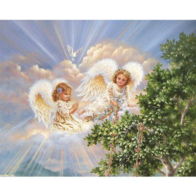 Мультфильм DIY 5D алмазная живопись вышивка крестиком полный круглый дрель Ангел Алмазная вышивка Стразы мозаика ручной работы домашний декор