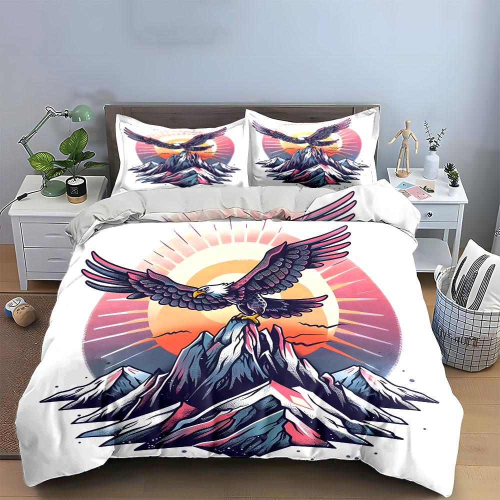 "Majestic Eagle Sunrise Elegance" Bedding sets Duvet covers Pillowcases(1* Duvet Cover 2* Pillowcases without duvet insert)