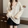 Three-dimensional Flower Knitted Sweater V-neck Large Size Women's 2025 Autumn Winter Mid-length Fashion Top