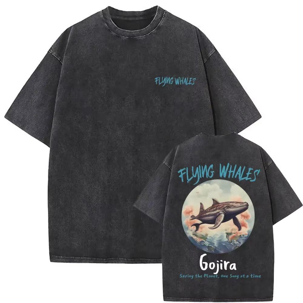 Стирка Винтажная Металлическая Рок-Группа Gojira Футболка От Марса К Сириусу Футболки Мужские Женские Готическая Панк Оверсайз Футболки Уличная Одежда
