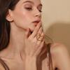 MamacitaSlay Креативное кольцо-сердце из нержавеющей стали 316L Водонепроницаемое ювелирное изделие на годовщину Уникальное женское кольцо с покрытием 18 карат Золотом Подарок