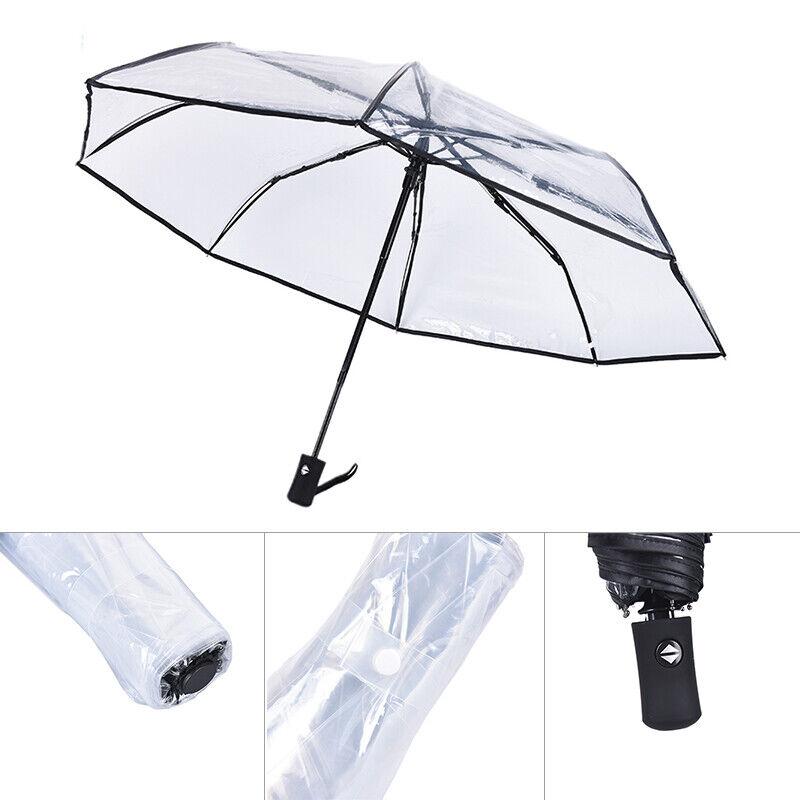 Bubble Umbrella Compact Rain Umbrella Tote Umbrella Auto Open Closes Dome Windproof Fully Automatic Three-Fold Transparent