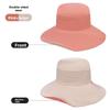 Brim Reversible Wide Sun Hat With Solid Color Design For Summer Casual Use