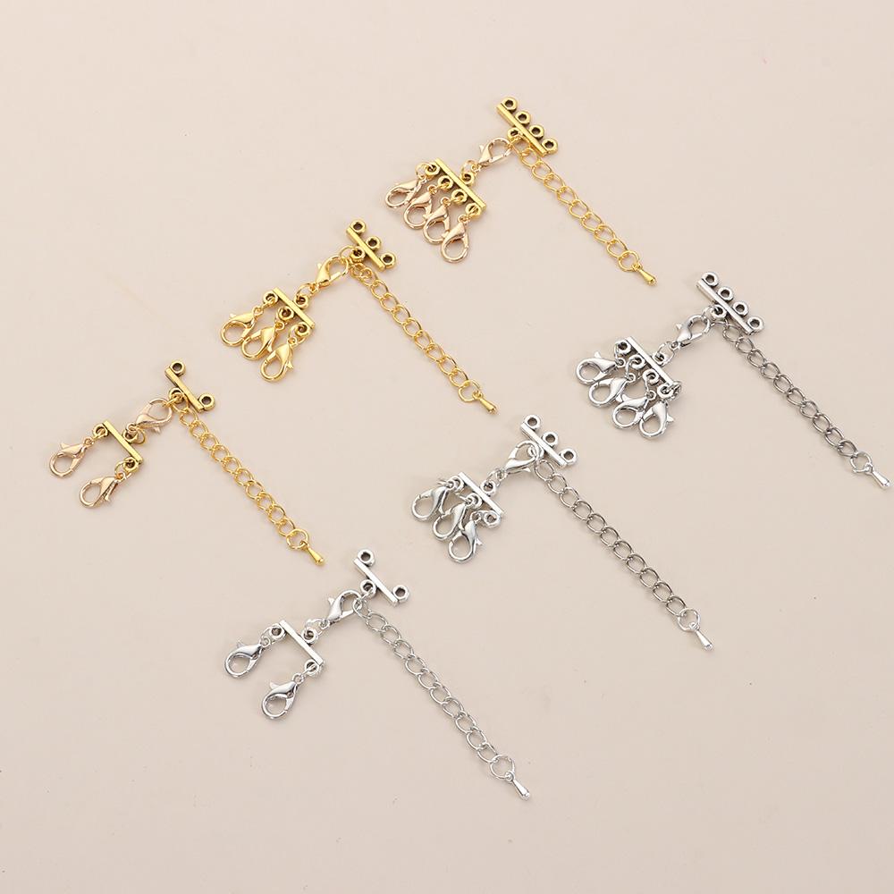 Цепь для самостоятельного изготовления ювелирных изделий, фурнитура для многослойных ожерелий, браслетов, соединители, многорядные застежки