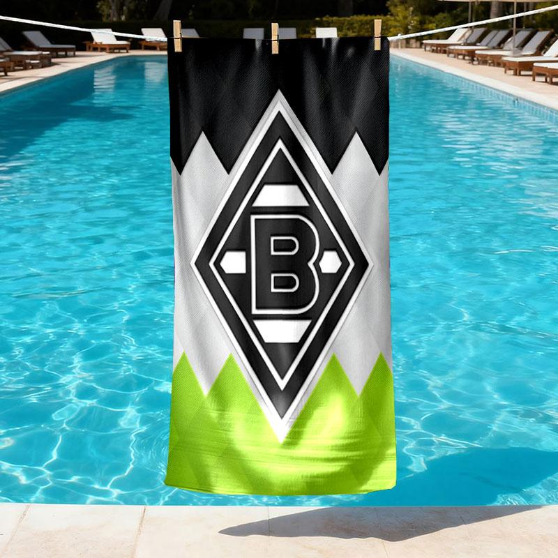 Borussia Monchengladbach Print Beach Towel Design, Soft, Lightweight. for Home Bathroom, Spa, Pool, Yoga, Surfing, Camping, Gift for Family, Friend