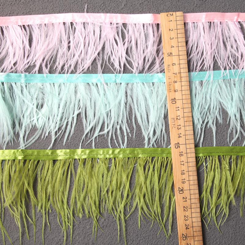 Платье из страусиных перьев 8-10 см, модное украшение, ткань с перьями и кисточками, аксессуары для одежды 