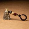 Vintage Brass Tibetan Buddhism Mantra- Bell Keycha Lanyard Pendants Handmade Rope Car Key Chain Rings Hanging Jewelry