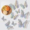 12Pcs/Set 3D Hollow Butterfly Wall Sticker Gold Silver Rose Wedding Decoration Living Room Home Decor Butterflies Decal Stickers KTY