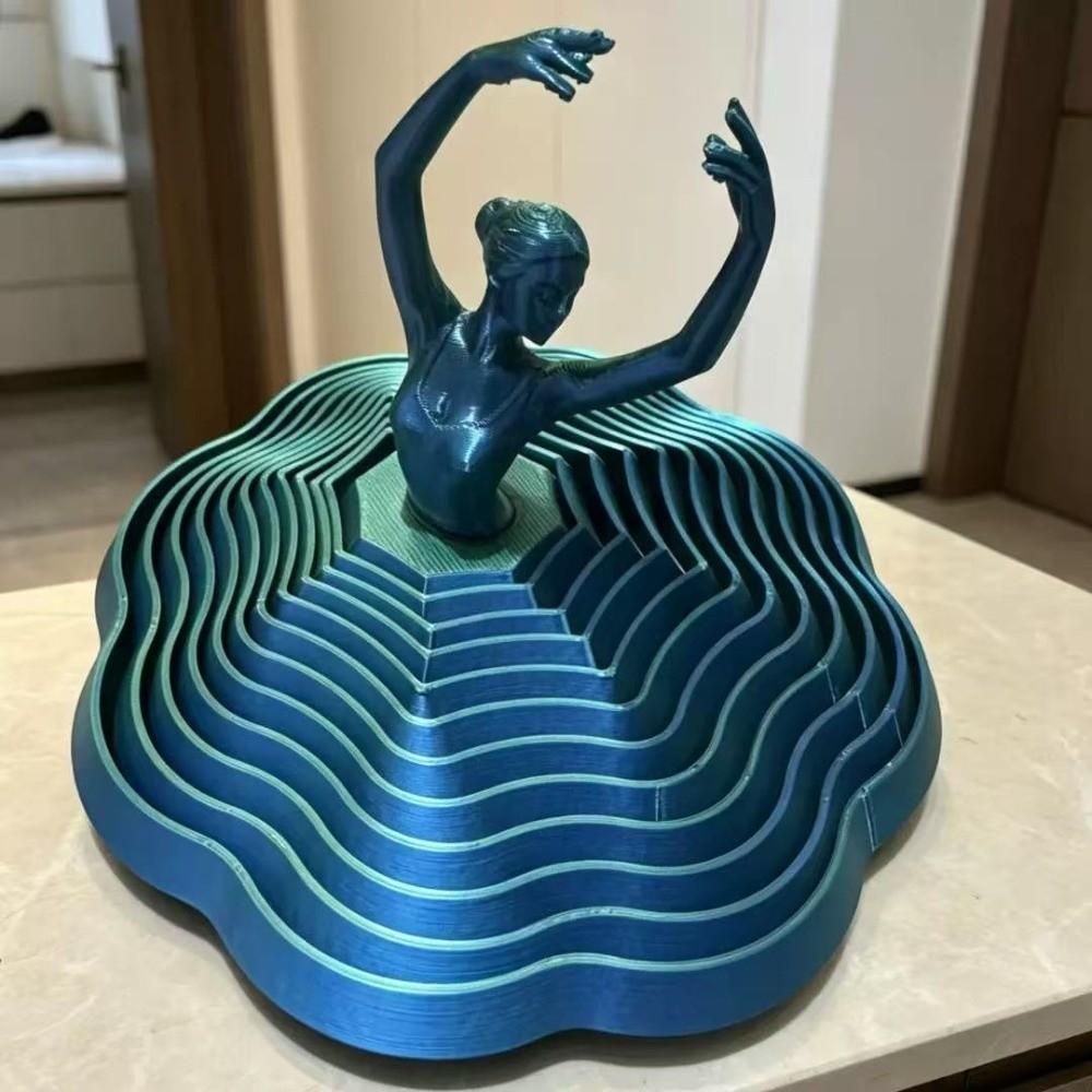 PLA Plastic Spinning Girl Statue Handicrafts Rotating Ballet Ornaments Living Room Party Decor