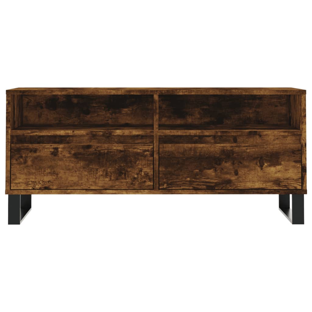 TV Stand in Smoked Oak Finish 100 x 34.5 x 44.5 cm Particleboard