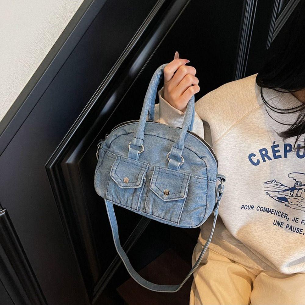 Сумка Spicy Girl Сумка на плечо Сумка под мышкой Сумка из вареного денима Тренд Ретро Джинсовая сумка Шоппинг