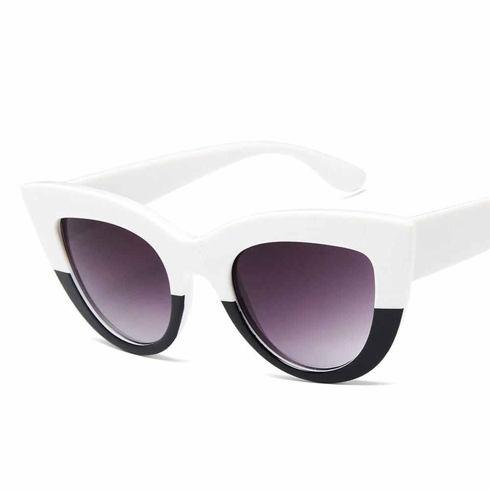 New Cat Eye Women Vintage Shaped Sun Glasses Tinted Color Lens Blue Sunglasses