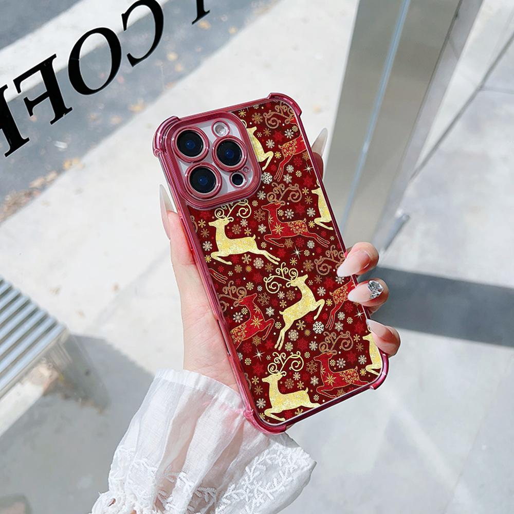 Чехлы для телефонов Ae112 Merry Christmas art из гальванизированного ТПУ для Xiaomi 11 Lite 5G Redmi Note 13 11 Pro 12C 9S 14C Huawei P40 с защитой на четыре угла
