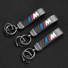 Carbon Fiber Style Car Keychain For BMW M Emblem E46 E36 E34 F10 E90 F30 E60 F30 E53 E30 E92 E87 Microfiber Leather Key Chain bzvm78