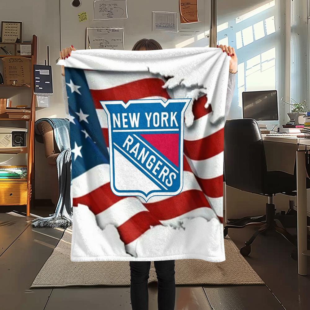 New York Rangers2 Flannel Blanket, High quality Comfortable for All Seasons, Home Decor, Warmth and Comfort