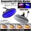 R-Field Blue LED Sequential Side Marker with Positioning Function, Clear Lens, Flowing Turn Signal,