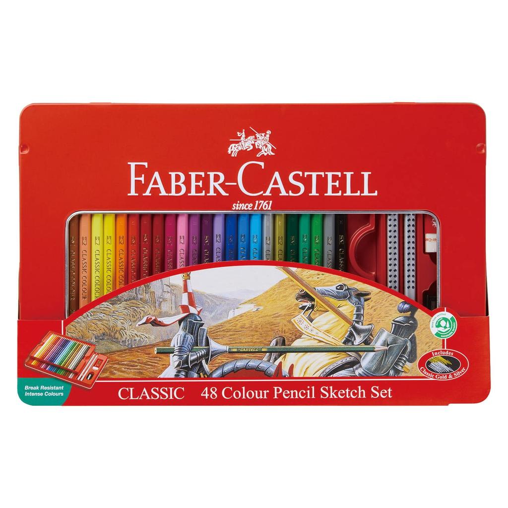 Цветные карандаши плоские баночки 48 цветов набор Faber-Castell на масляной основе TFC-CP/48C