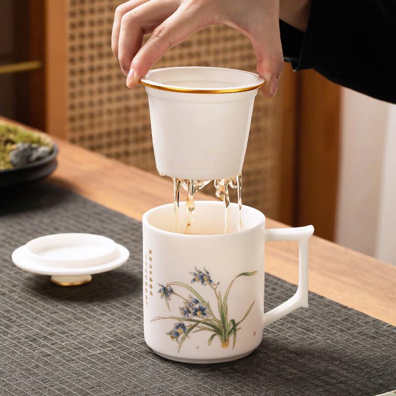 Dehua Ceramic Tea Infuser Office Cup