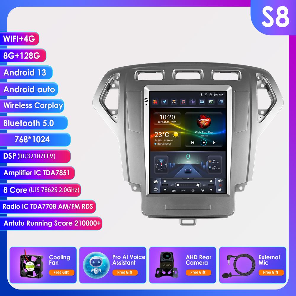 Car Multimedia Player for Ford Mondeo MK4 Galaxy A/C 2007 - 2010 Autoradio Stereo Wireless Carplay 4G 9.7inch 4G DSP 2din Audio