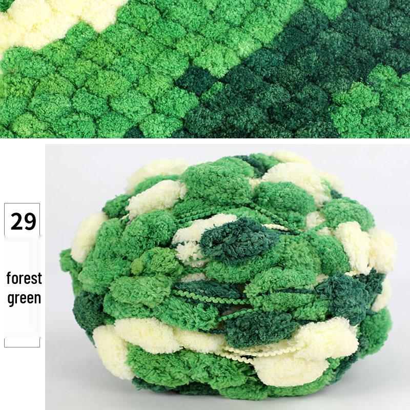 Handmade Chunky Yarn Pom-Pom Blanket Mat & Car Seat Cushion