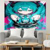 Hatsune-Miku Print Tapestry, Backdrop, Easy Setup, Ideal for Bedroom, Office & Living Room, with Aesthetic Wall Hanging Decor.