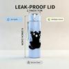 1PC Black Cat Vertical Text Art Print 750ml Color Plastic Sports Water Bottle Leakproof Flip Straw Lid Suitable for Sports Office Home Use
