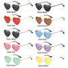 Metal Frame Vintage Polarized Glasses Eyewear Heart-Shaped Glasses Women Heart Sunglasses