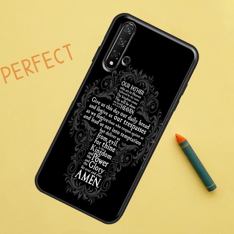 Christianity Lord Prayer Case For Huawei Nova Y90 Y70 Y61 Y60 9 10 SE Nova 5T 11i 8i 7i 3i P20 P40 P30 Lite P60 Pro