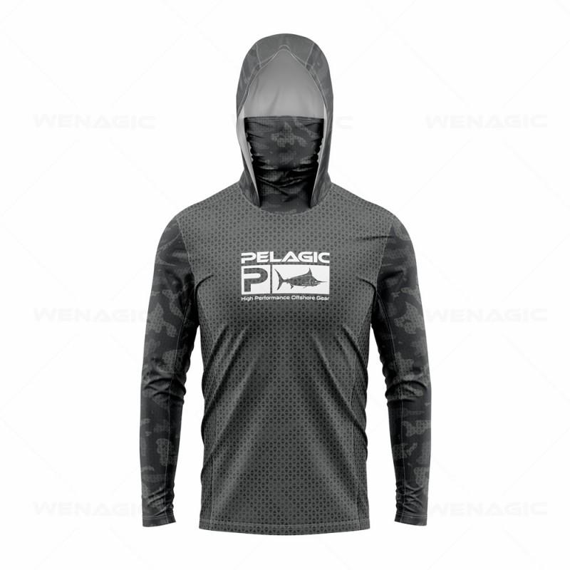 Quick-Dry Fishing Long Sleeve Hooded Shirt Men Women Breathable Mesh UV Protection Outdoor Angling Apparel
