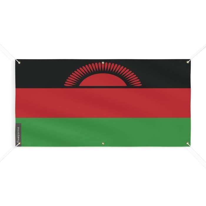 Bannière Drapeau Du Malawi 6 Oeillets 90x180cm En Polyester