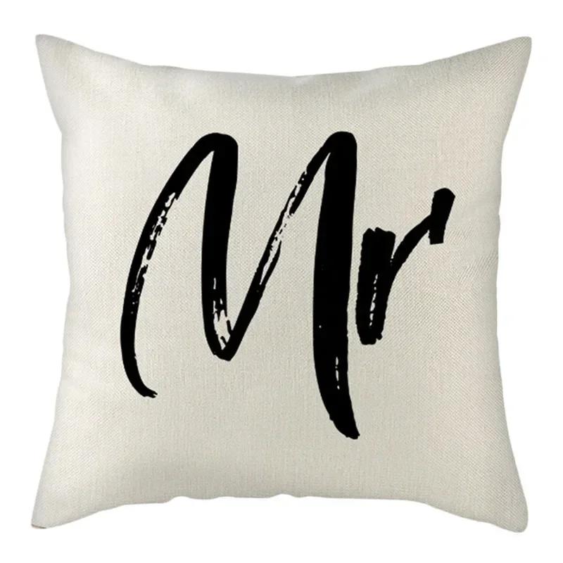 Black, White, Red, Romantic Words Double-Sided Printed Pillow Cover Short Plush Suitable Living Rooms Sofas Throw Cushion Cover