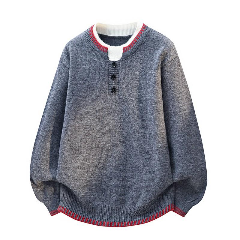 Mens Oversized Knit Sweater Loose Fit Crew Neck Long Sleeve Warm Winter Pullover Teens Adults