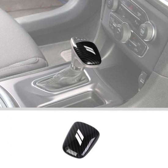 Gear Shifter Control Knob Cover Trim for Dodge Challenger Charger 15+Carbon&Gray