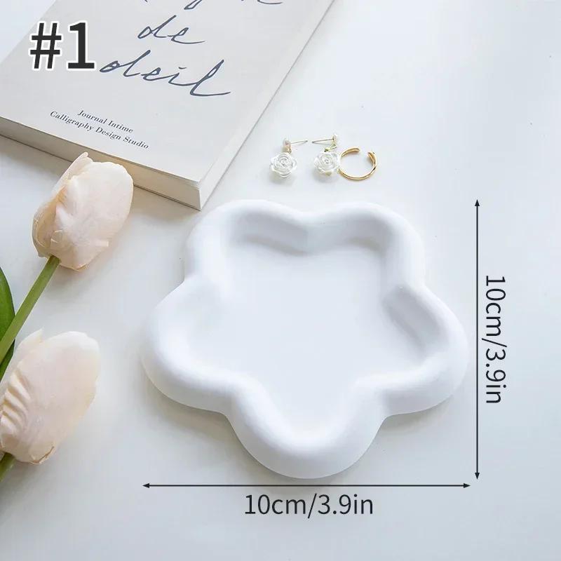 Креативный поднос для хранения нестандартных колец, демонстрационная тарелка для украшений, белая художественная гипсовая тарелка, домашний декор, реквизит для фотографий, чаши