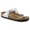 Birkenstock Мягкие удобные круглый носок толстая подошва металлическая пряжка нескользящие шлепанцы женская обувь серебристый 0043853